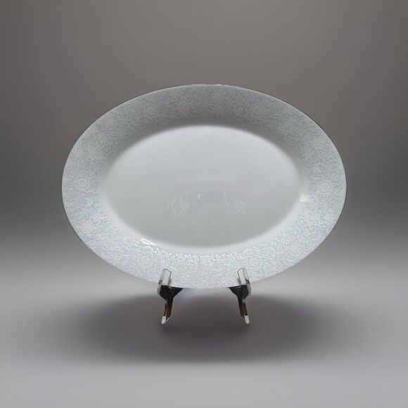 Noritake Other - Noritake Ravel Oval Serving Platter White Blue 14" L TM